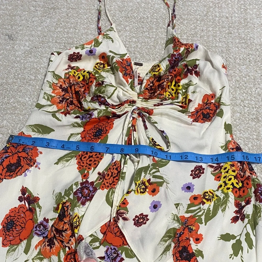 Free People Cream Floral Mini Dress Size M